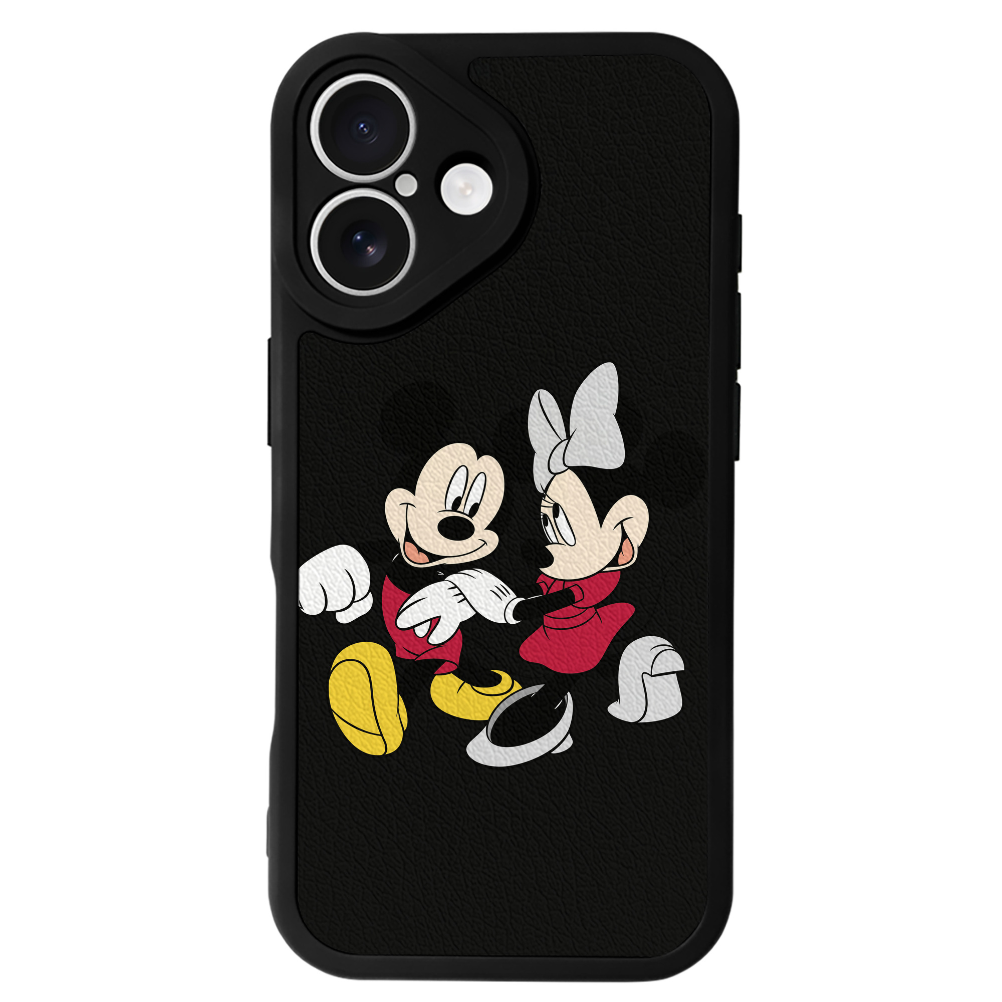 （画像用） ミッキーマウス Mickey Mouse 【iPhone 16シリーズ対応】シリコンスマホケース（レザー調） 材質：シリコン